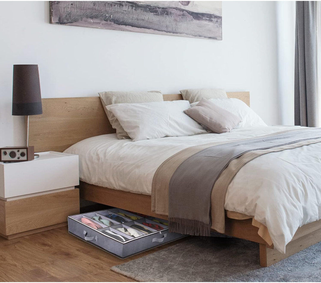 Rebrilliant 12 Pair Stackable Underbed Shoe Storage Gray