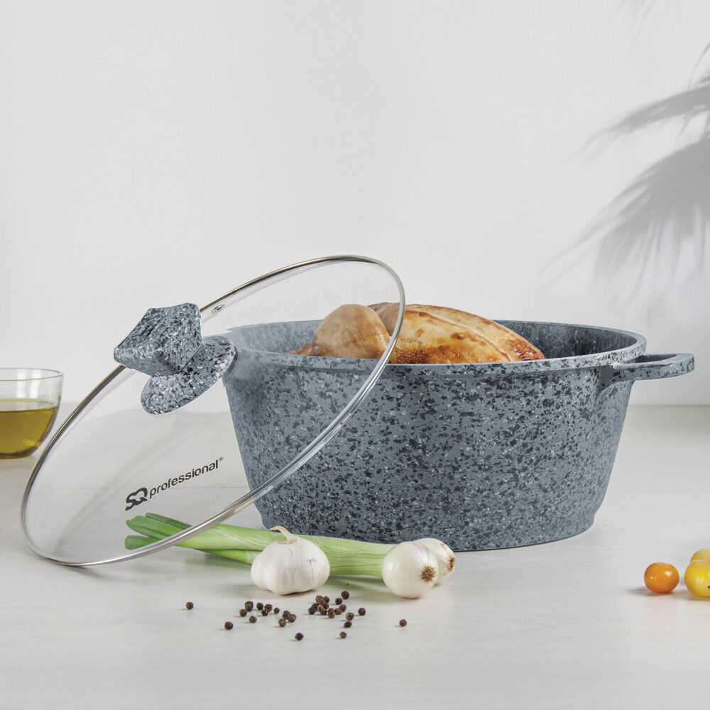 SQ Professional Nessa 6 - Piece Non-Stick Aluminum Cookware Set Grey 6