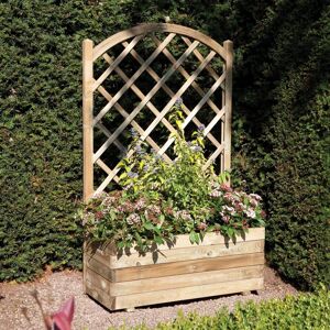 Rowlinson Wooden Planter Box with Trellis brown 138.0 H x 90.0 W x 42.0 D cm