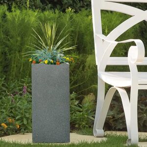 IDEALIST Textured Concrete Effect Garden Tall Square Grey Planter, Outdoor Plant Pot 70.5 H x 34.0 W x 34.0 D cm