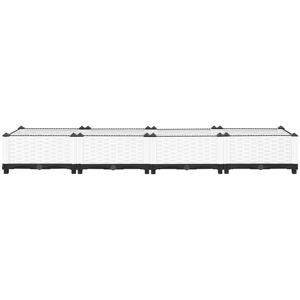 ClassicLiving Raised Bed Polypropylene Garden Planter Pot Planting Box Flower Pot White 160 x 40 x 23 cm