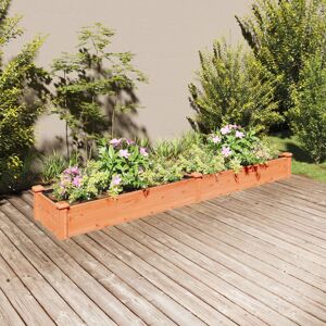 Dakota Fields Garden Raised Bed With Liner 120X60x25 Cm Solid Wood Fir Brown 25cm H x 240cm W x 45cm D