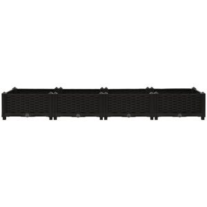 Dakota Fields Raised Bed Polypropylene Black 23cm H x 160cm W x 40cm D