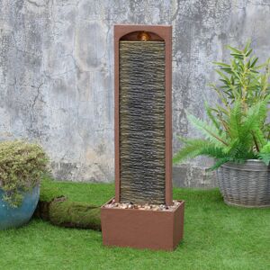 Teamson Home Outdoor 38.5” Textured Waterfall Fountain Yard Décor Red Rock Red 98cm H X 22cm W X 34cm D