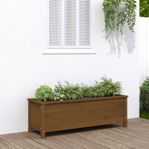 Dakota Fields Bohlin Wood Outdoor Raised Flower Bed Honey Brown 15.35