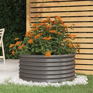 Dakota Fields Garden Raised Bed Powder-coated Steel Dark Sliver 14.17
