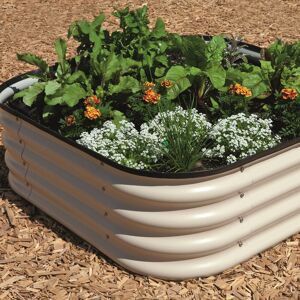 Dakota Fields Asim Original Veggie Raised Bed Planter Paperbark (Merino White) Paperbark 38cm H X 160cm W X 60cm D