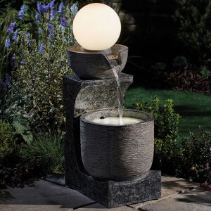 Dakota Fields Elleker Resin Bowl Water Feature with Light 77.5cm H X 30cm W X 43cm D