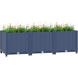 Dakota Fields Raised Bed Polypropylene Blue Grey 38cm H x 120cm W x 40cm D