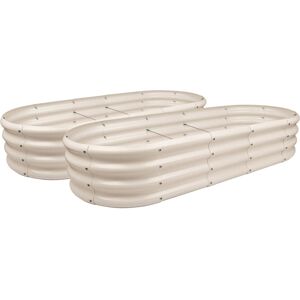 Harbour Housewares Metal Raised Garden Bed Beige 30cm H x 180cm W x 90cm D