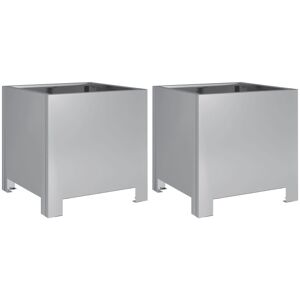 Vidaxl Garden Planters 2 Pcs 40X40x40 Cm Corten Steel Galvanised Steel 30cm H x 30cm W x 30cm D
