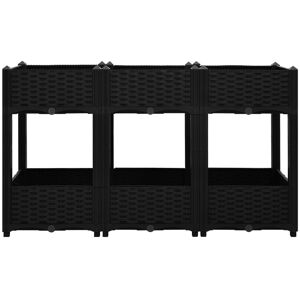 Dakota Fields Raised Bed 120X40x71 Cm Polypropylene Black 71cm H X 120cm W X 40cm D