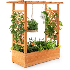 Dakota Fields Brishen Wood Outdoor Raised Flower Bed Orange 113cm H X 110cm W X 44cm D