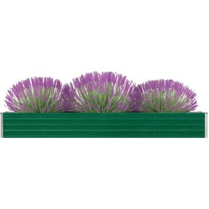 Freeport Park Edmund Metal Raised Flower Bed Green 45cm H x 40cm W x 320cm L