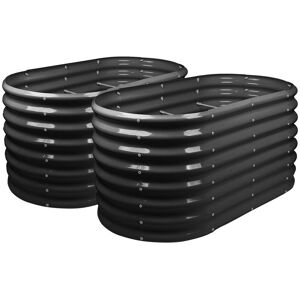Harbour Housewares Metal Raised Garden Bed Black 60cm H x 120cm W x 23.6cm D