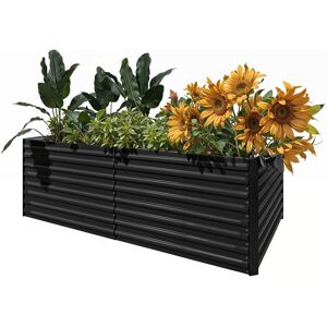 Dakota Fields Bannu Planter, Garden Raised Bed 180x90x60cm Black 60cm H x 180cm W x 90cm D