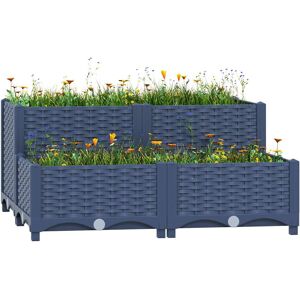 Dakota Fields Franka 80cm x 80cm Polypropylene Raised Flower Bed Blue Grey 38cm H X 80cm W X 80cm D