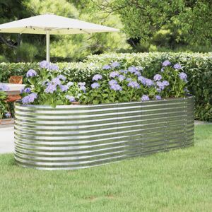 Dakota Fields Garden Raised Bed Powder-coated Steel Silver 68 cm X 175 cm x 100 cm