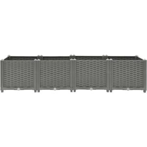 ClassicLiving Raised Bed Polypropylene Garden Planter Pot Planting Box Flower Pot Light Grey 160 x 40 x 38 cm