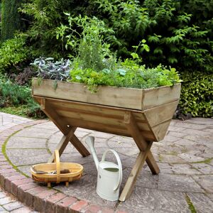 Forest Garden 76cm x 100cm Wooden Raised Flower Bed 81cm H X 100cm W X 76cm D