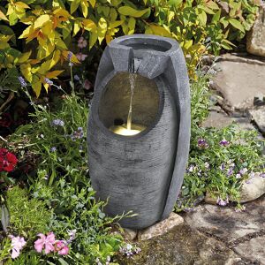 Alpen Home Outdoor Floor Fountain Solar-Powered Garden Water Fountain Grey 56.5cm H X 31cm W X 28.5cm D