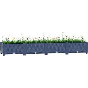 Dakota Fields Raised Bed Polypropylene Blue Grey 23cm H x 160cm W x 40cm D