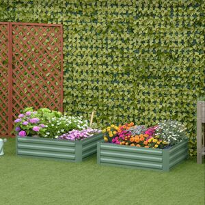 Dakota Fields Raised bed set, 2-piece. Garden bed, planter box, flower box, planter box Green 30cm H X 100cm W X 100cm D