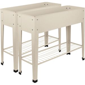 Harbour Housewares Metal Raised Garden Bed Ivory 79.5cm H X 95cm W X 12.2cm D
