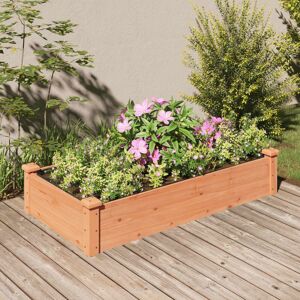 Dakota Fields Garden Raised Bed With Liner 120X60x25 Cm Solid Wood Fir Brown 25cm H x 120cm W x 60cm D