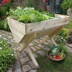 Freeport Park Corbin Wooden Raised Flower Bed Brown 84 cm H x 100 cm W x 77 cm D