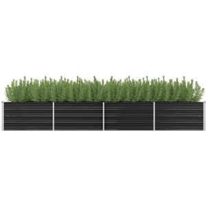 Dakota Fields Raised garden bed in galvanized steel, 240 x 40 x 77cm Anthracite 45cm H x 320cm W x 80cm D