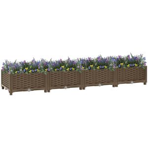 Dakota Fields Raised Bed Polypropylene Brown 23cm H x 160cm W x 40cm D
