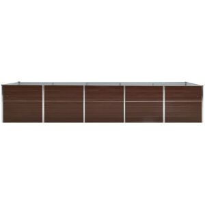 Freeport Park Nichols 400cm x 80cm Metal Raised Flower Bed Brown 45cm H X 400cm W X 80cm D