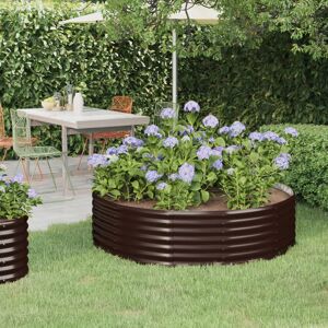 Dakota Fields Garden Raised Bed Powder-coated Steel Brown 14.17
