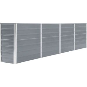 Freeport Park Edmund Metal Raised Flower Bed Grey 77cm H x 40cm W x 320cm L