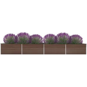 Freeport Park Edmund Metal Raised Flower Bed Brown 45cm H x 80cm W x 600cm L