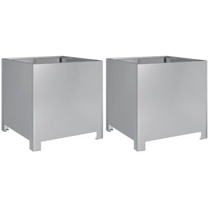 Vidaxl Garden Planters 2 Pcs 40X40x40 Cm Corten Steel Galvanised Steel 40cm H x 40cm W x 40cm D