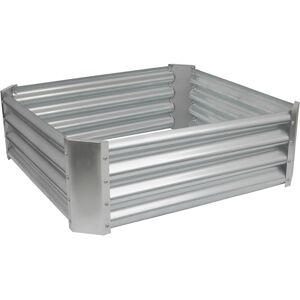 Harbour Housewares Square Galvanised Steel Raised Garden Bed Silver 30 H x 90 W x 90 D cm