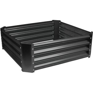 Harbour Housewares Square Galvanised Steel Raised Garden Bed Black 30 H x 90 W x 90 D cm
