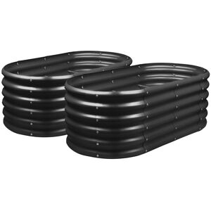 Harbour Housewares Metal Raised Garden Bed Black 45cm H x 120cm W x 23.6cm D
