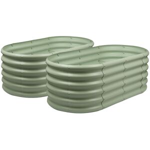 Harbour Housewares Metal Raised Garden Bed Green 45cm H x 120cm W x 23.6cm D