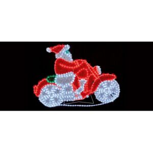 The Seasonal Aisle Large Santa on a Motorbike Lighted Display Red;White 150cm H X 100cm W X 9cm D The Seasonal Aisle Large Santa on a Motorbike Lighted Display Red;White 150cm H X 100cm W X 9cm D