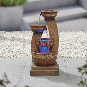 ClassicLiving Wetzel Easy Fountain Azure Columns with Lights Mains Plugin Powered Water Feature Brown 55cm H X 25.5cm W X 25cm D ClassicLiving Wetzel Easy Fountain Azure Columns with Lights Mains Plugin Powered Water Feature Brown 55cm H X 25.5cm W X 25cm D
