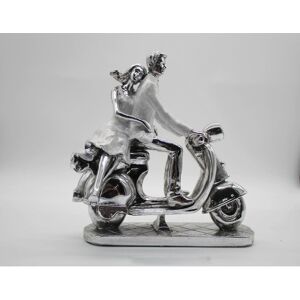 Rosalind Wheeler Decherd Couple on Motorbike Figurine Silver 26.5cm H X 69cm W X 16cm D Rosalind Wheeler Decherd Couple on Motorbike Figurine Silver 26.5cm H X 69cm W X 16cm D