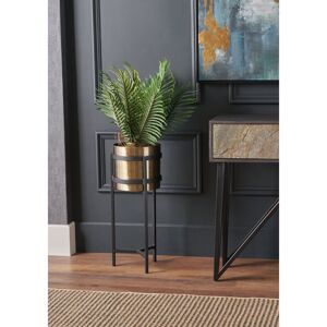 Canora Grey Handmade Metal Elevated Planter Black;Gold 66cm H x 25cm W x 27cm D Canora Grey Handmade Metal Elevated Planter Black;Gold 66cm H x 25cm W x 27cm D
