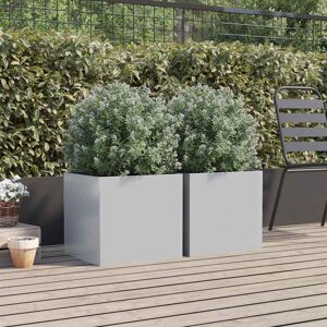 Latitude Run Planter Steel Silver 39cm H x 42cm W x 40cm D Latitude Run Planter Steel Silver 39cm H x 42cm W x 40cm D