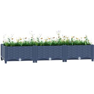 Dakota Fields Raised Bed Polypropylene Blue Grey 23cm H x 120cm W x 40cm D Dakota Fields Raised Bed Polypropylene Blue Grey 23cm H x 120cm W x 40cm D