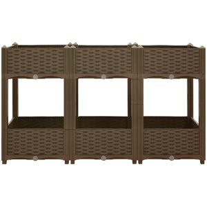 Dakota Fields Raised Bed 120X40x71 Cm Polypropylene Brown 71cm H X 120cm W X 40cm D Dakota Fields Raised Bed 120X40x71 Cm Polypropylene Brown 71cm H X 120cm W X 40cm D
