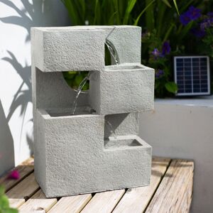 Brayden Studio Cafaro Easy Fountain Cube Falls Solar Powered Garden Feature - Concrete Effect - L 17 cm x W 32 cm x H 44 cm Weather Resistant White 43.5cm H X 30.2cm W X 16.1cm D Brayden Studio Cafaro Easy Fountain Cube Falls Solar Powered Garden Feature - Concrete Effect - L 17 cm x W 32 cm x H 44 cm Weather Resistant White 43.5cm H X 30.2cm W X 16.1cm D
