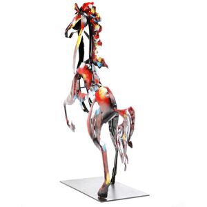 Rosalind Wheeler Cindia Metal sculpture fire stallion Red/White 52cm H X 64cm W X 16cm D Rosalind Wheeler Cindia Metal sculpture fire stallion Red/White 52cm H X 64cm W X 16cm D